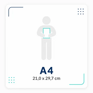Cartel A4 vertical, 21,0 × 29,7 cm