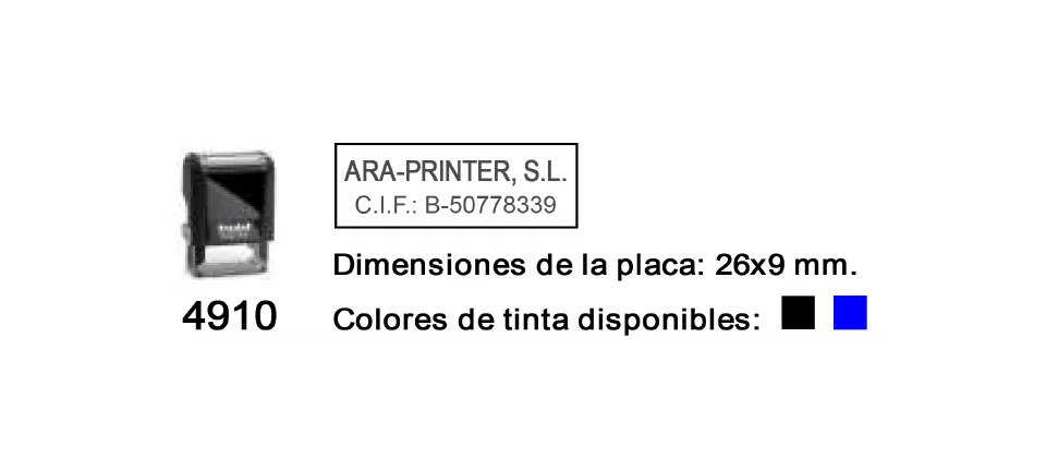 Ejemplo real de estampación del modelo 4910