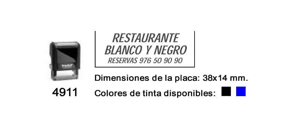 Ejemplo real de estampación del modelo 4911