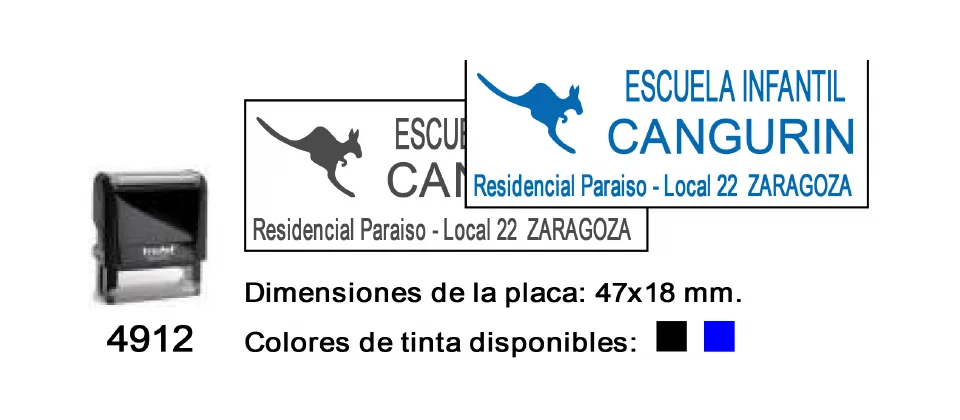 Ejemplo real de estampación del modelo 4912