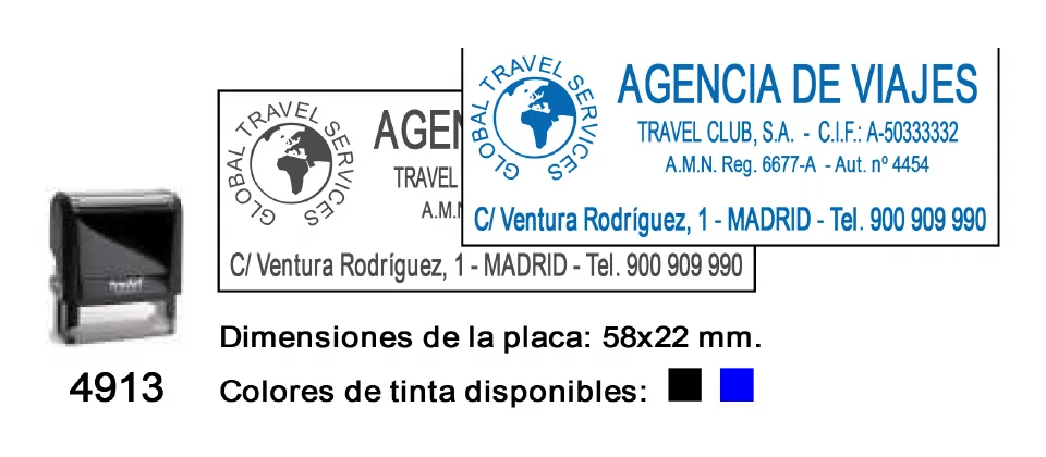 Ejemplo real de estampación del modelo 4913