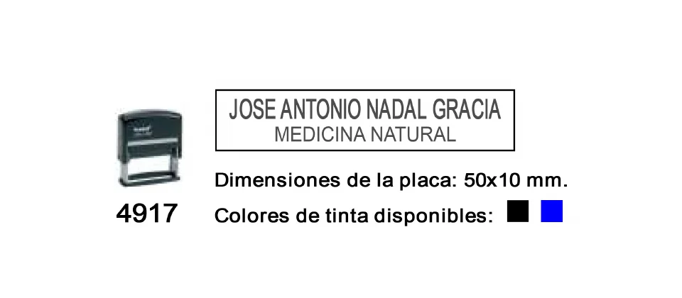 Ejemplo real de estampación del modelo 4917