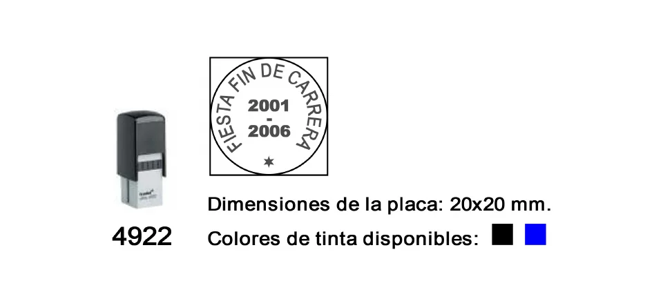 Ejemplo real de estampación del modelo 4922