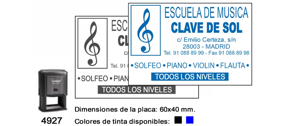 Ejemplo real de estampación del modelo 4927