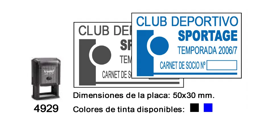 Ejemplo real de estampación del modelo 4929