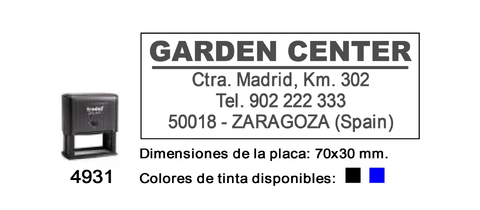 Ejemplo real de estampación del modelo 4931