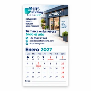 Calendario imán nevera personalizado 2027 10 × 10 cm