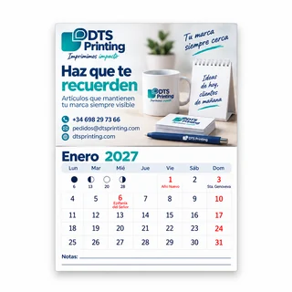 Calendario imán nevera personalizado 2027 15 × 10 cm