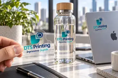 Examples of transparent stickers with custom cutouts