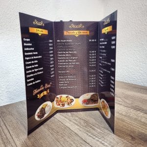 Cartas de Menú Trípticas – detalle del producto