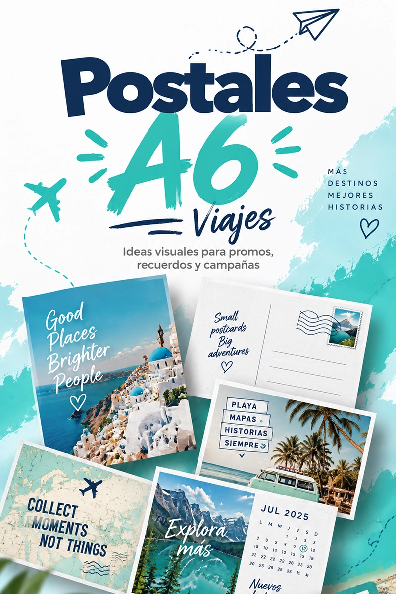 Postales personalizadas A6 para viajes, promociones, recuerdos y campañas