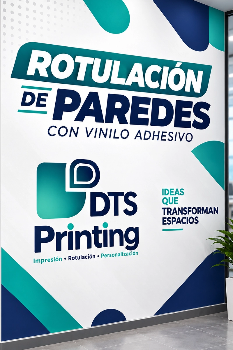 Rotulación de paredes con vinilo adhesivo personalizado en móvil